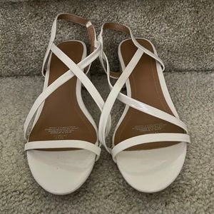 Nude wedge sandals